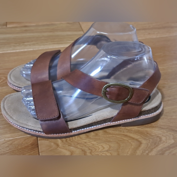 Aetrex Tamara Brown Leather Slingback Sandals Comfort Arch Support US 7.5 - Picture 3 of 11